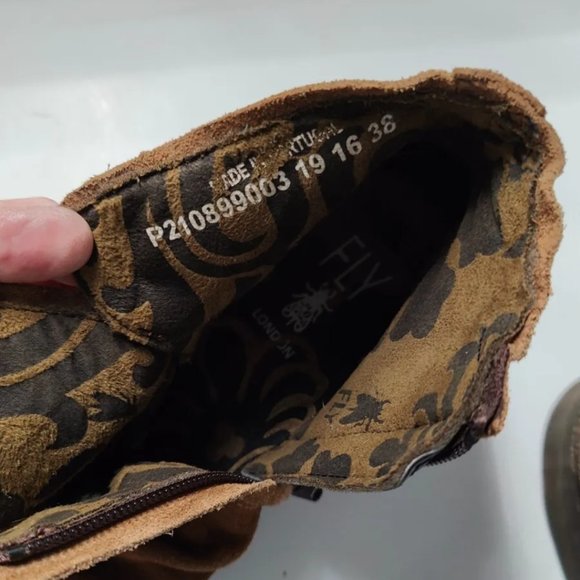 Fly London Neba Bootie Ankle Boot Buckle Suede Distressed Size US 7.5 / EU 38 - Picture 4 of 6